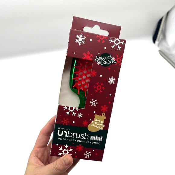 UNbrush Mini Detangling Hair Brush Travel Gift Holiday Chrome Green New - Picture 1 of 8